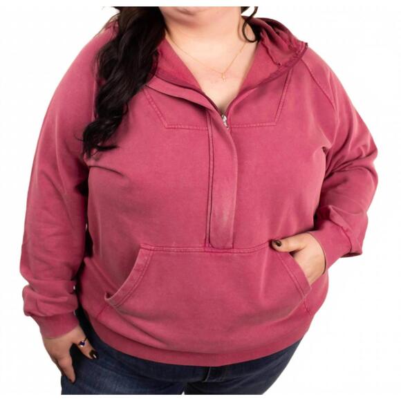 NEW MICHELLE MAE cozy core hoodie in berry - Picture 2 of 4